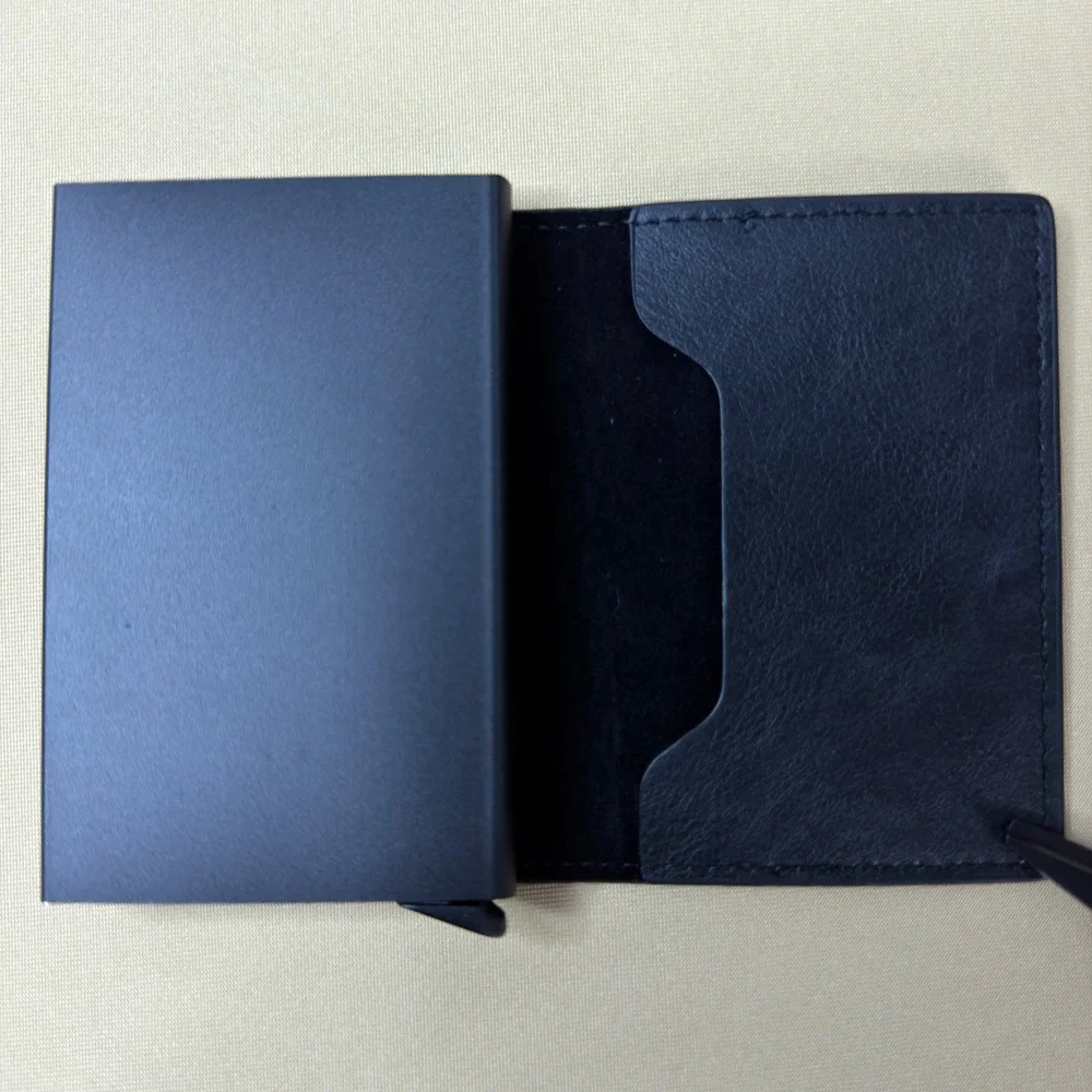 Gentlemen Shop Pop Up Card Holder Mens OS Black Minimalist RFID Wallet NEW